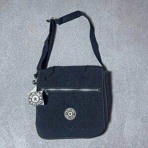Kipling Madhouse Postman Crossbody Expandable Black Messenger Bag NWT